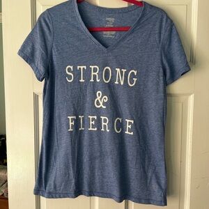 Danskin Heather Blue V-Neck Tee